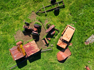 abandoned junkyard from above