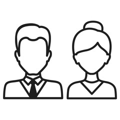 Icon of man and woman on a white background