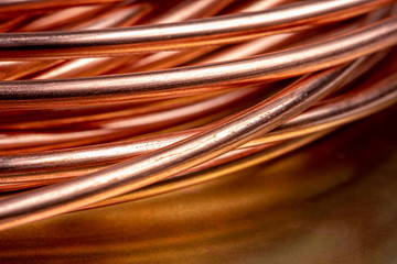 Copper wire macro detail
