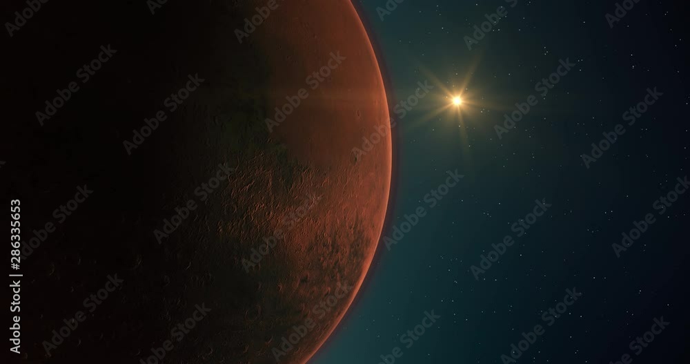 Wall mural hypothetical process of planetary engineering by which the surface and climate of mars would be chan