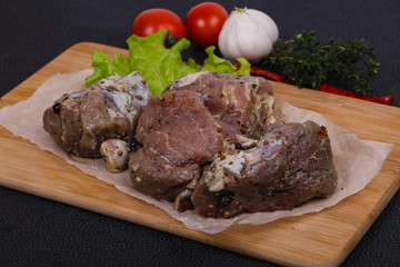 Marinated pork meat ready for coocking