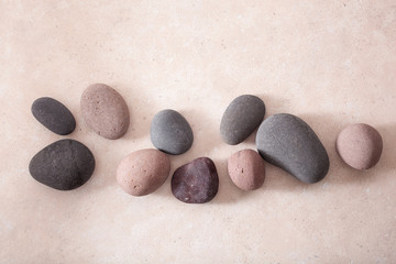 Fototapeta na wymiar spa stones flat lay massage relax treatment