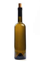 empty bottle of wine isolated on a white background - Image