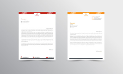 red and orange Abstract Letterhead Design Template - vector