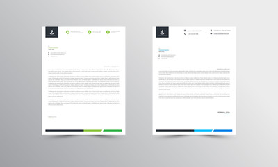 green and blue Abstract Letterhead Design Template - vector