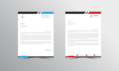 red and blue  Abstract Letterhead Design Template - vector