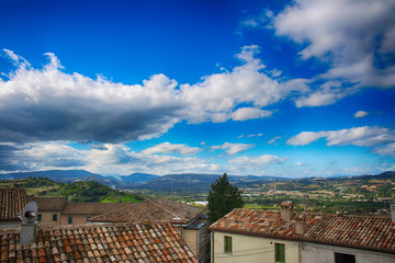 Montemaggiore Al Metauro, Pesaro Urbino, Italy, August 04/2019. The village is a fraction of the...