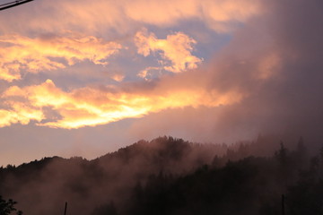 sunset in the mountains