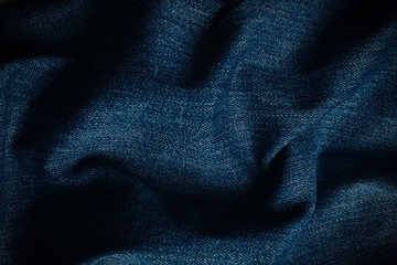Blue Jeans Detail with Seam Close Up View