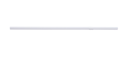 White plastic straw isolated on white background