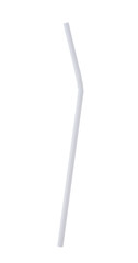White plastic straw isolated on white background