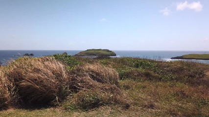 Fernando de Noronha Island, a UNESCO World Heritage, Pernambuco, Brazil - July, 2019 - Beautiful 4k footage with fields on the wind.