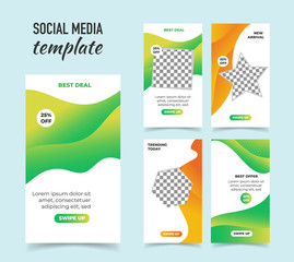 Four Slides abstract Unique and Editable Banner Template. Promotional banner for social media.