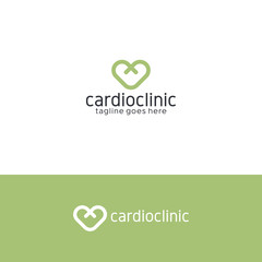 Heart logo design. Horizontal and vertical version