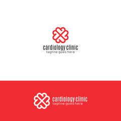 Heart logo design. Horizontal and vertical version
