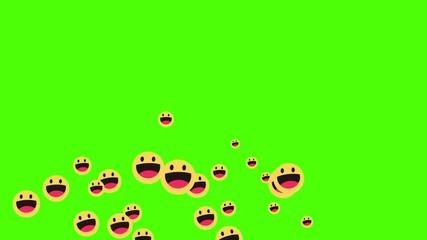 Smile symbol icon animated come across the green screen - Powered by Adobe