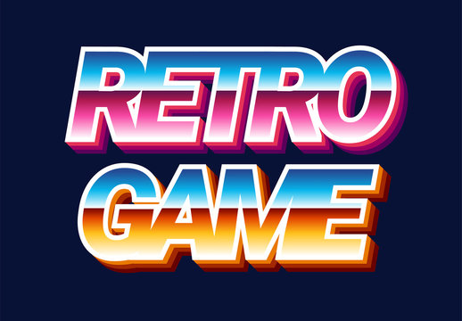 80s Retro Futurism Text Effect