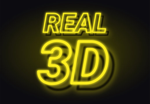 3D Neon blur Tube Text Effect