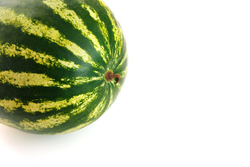Striped Watermelon on a white isolated background. A Variety of Red Watermelon
