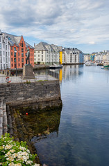 Fototapeta premium View of Alesund city in Norway in summer.