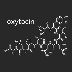 Oxytocine chemical formula, hormone of love and closeness