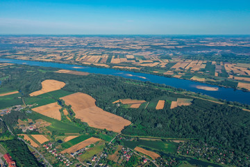 Aerial view of a country side in Europe