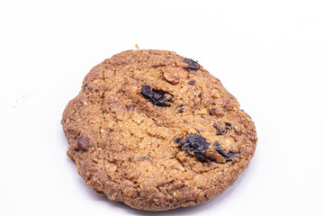 Tasty Chocolate chip cookie isolate on white background.
