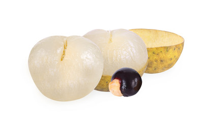 Dimocarpus longan ,longan on white background