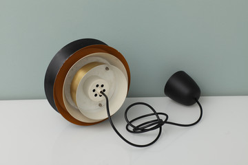 Vintage hanging lamp, made of sheet metal, danish design,