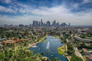 Fototapeta na wymiar Aerial view of Los Angeles from Echo Park