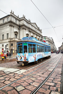 Vintage tram in Milan