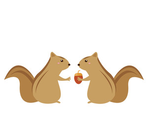 どんぐり　アイコン　秋　リス
