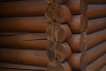 Natural background pattern of a log wall