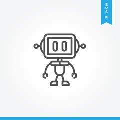Robot vector icon, simple car sign.