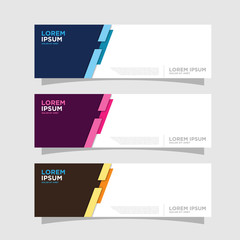 Set of three abstract vector banners.modern template design for web