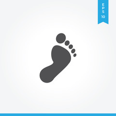 Human feet vector icon, simple car sign.