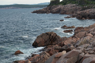 Summer in Nova Scotia: Cape Breton Island Rocky Coastline Near Ingonish