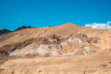 The beautiful path of Artist's Drive where you can see the viewpoint of Artist Point in Death Valley, California. United States