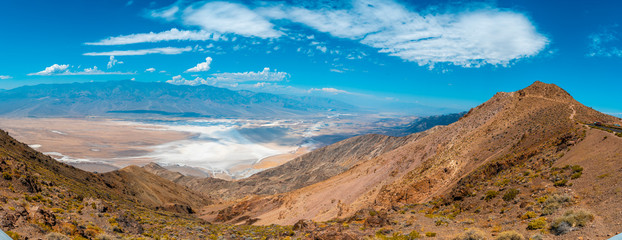 Panoramic from the viewpoint of Dante's view in Death Valley, California. United States