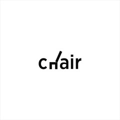 chair creative typography logo design