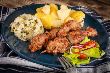 Shish kebabs - grilled meat and vegetables