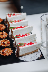delicious festive buffet with canapés and different delicious meals