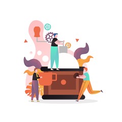 Coffee vector concept for web banner, website page