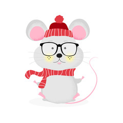 Isolated cute Mouse with bitcoin