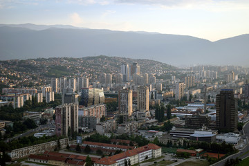 Obraz premium Aerial view of Sarajevo