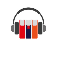 Icon audiobooks. Simple color vector illustration