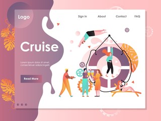 Cruise vector website landing page design template