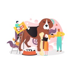 Dog care supplies and accessories, vector illustration
