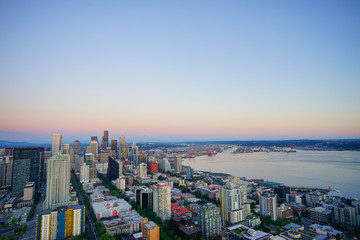 Beautiful waterfront downtown of Seattle, in Washington State