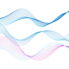 Beautiful blue waves on a white background